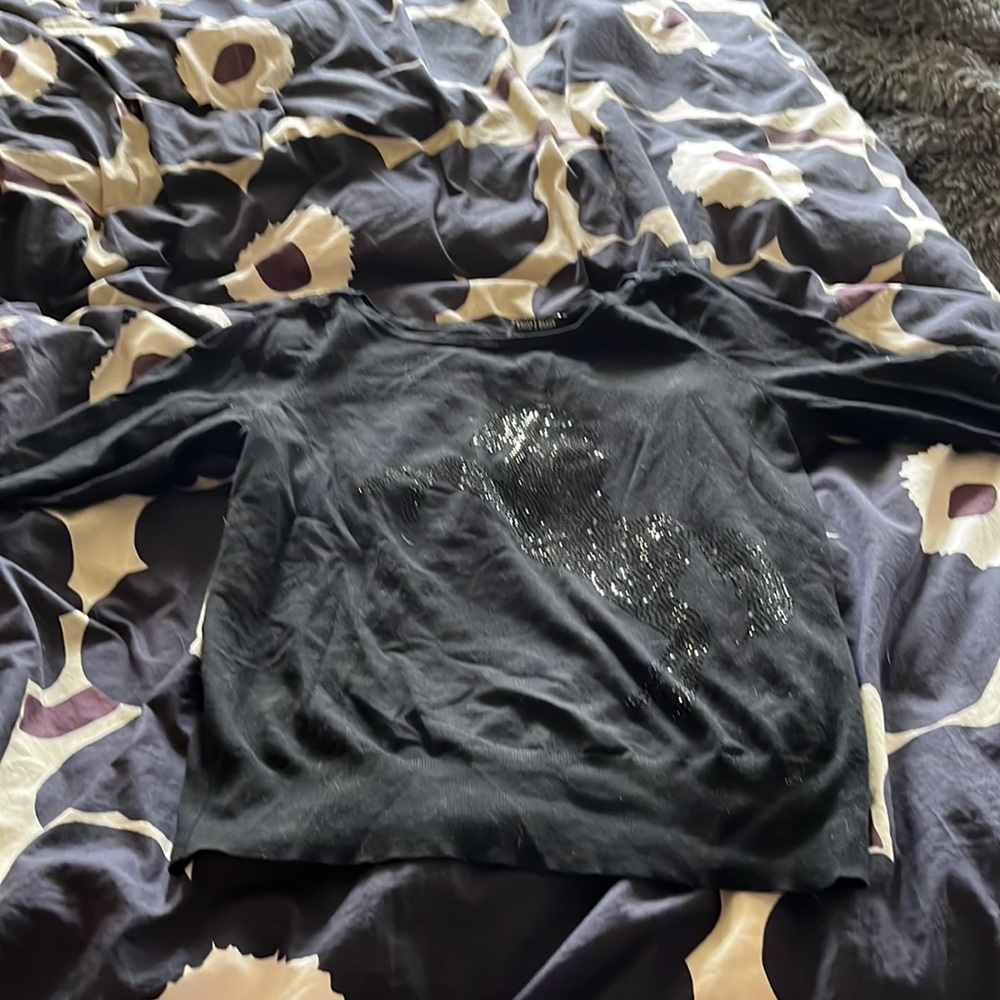 White House black market black sweater with unicorn - L